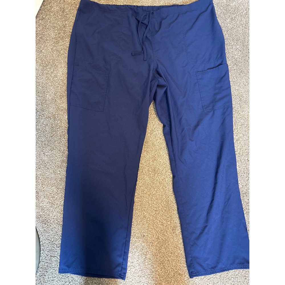 Scrubstar Scrub Pants Unisex 3XL Indigo Blue Excellent Drawstring Cargo Pockets